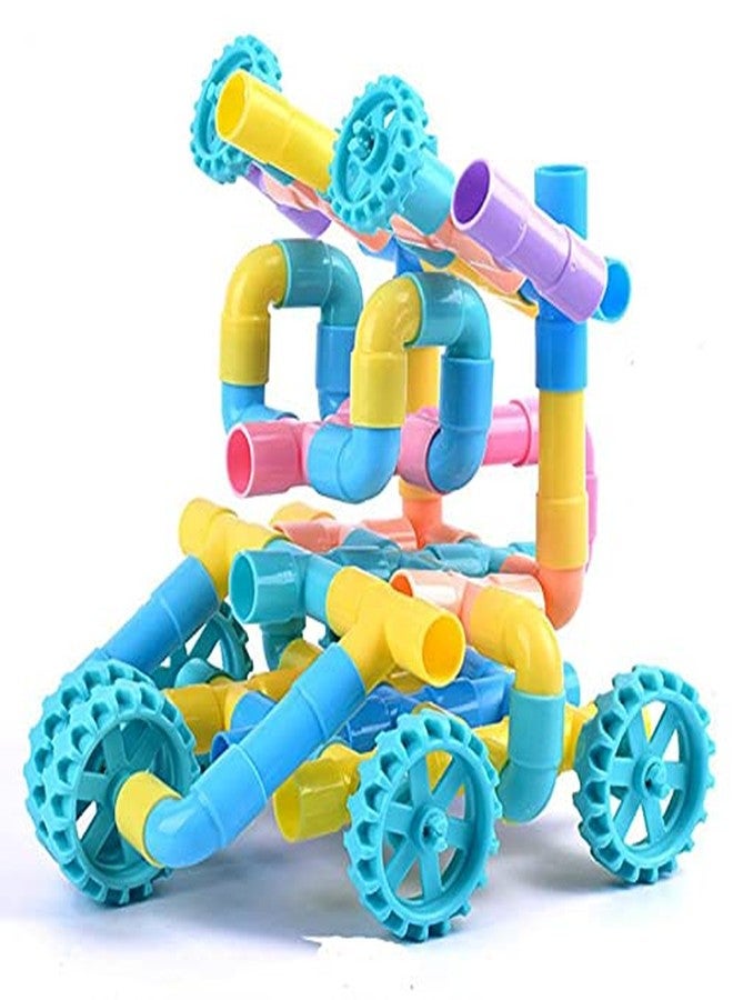 PULSBERY Non-Toxic Pipe Shape Building Block Set for Kids 2 3 4 5 6 7 8 9 Year Kids Boys & Girls (Pipe Block Toy) Multicolor(85 pieces) - Image 2
